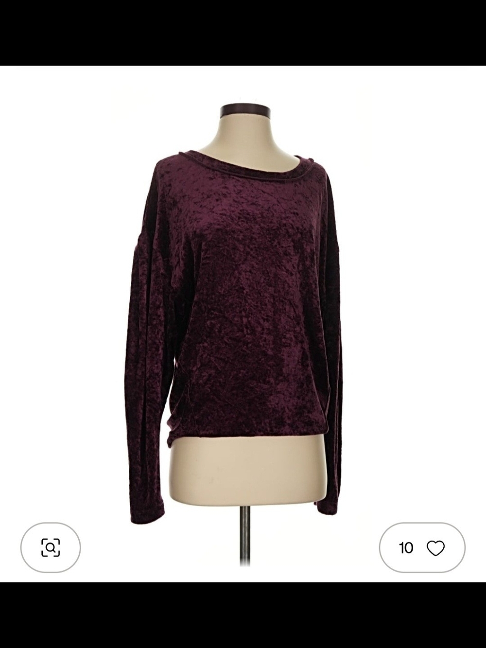 Swimsuit Topper We The Free Crushed Velvet Long Sleeve Top in Deep Plum